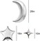 Large Moon & Star Foil Balloon Set – Aluminum Balloons for Baby Showers, Birthdays, Weddings, Graduations, and Anniversary Party Decorations